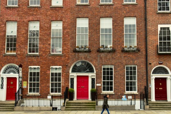 red mid rise building in dublin ireland