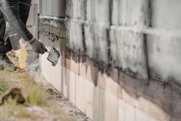 a person applying damp proofing on the walls